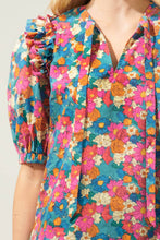 Load image into Gallery viewer, Floral Tie Neck Puff Sleeve Blouse | Multi
