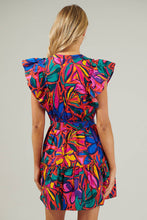 Load image into Gallery viewer, Rainbow Tropics Floral Ruffle Mini Dress | Red Multi
