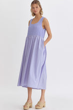Load image into Gallery viewer, Scoop Neck Texture Tank Midi Dress | Periwinkle
