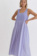Load image into Gallery viewer, Scoop Neck Texture Tank Midi Dress | Periwinkle
