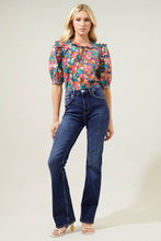 Load image into Gallery viewer, Floral Tie Neck Puff Sleeve Blouse | Multi

