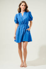 Load image into Gallery viewer, Poplin Short Sleeve Mini Dress | Cobalt
