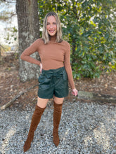 Load image into Gallery viewer, Faux Leather Shorts | Dark Green
