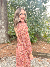 Load image into Gallery viewer, Paisley Low Back Midi Dress | Mauve
