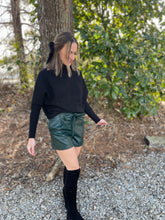 Load image into Gallery viewer, Faux Leather Shorts | Dark Green

