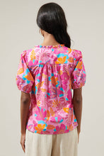 Load image into Gallery viewer, Coconut Grove Split Neck Top | Pink Multi
