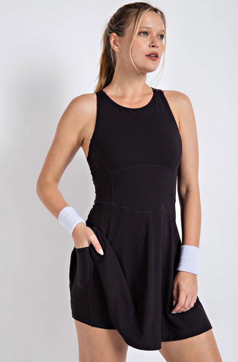 Tennis Romper Dress | Black