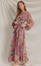 Load image into Gallery viewer, Paisley Maxi Wrap Dress | Blueberry Plum

