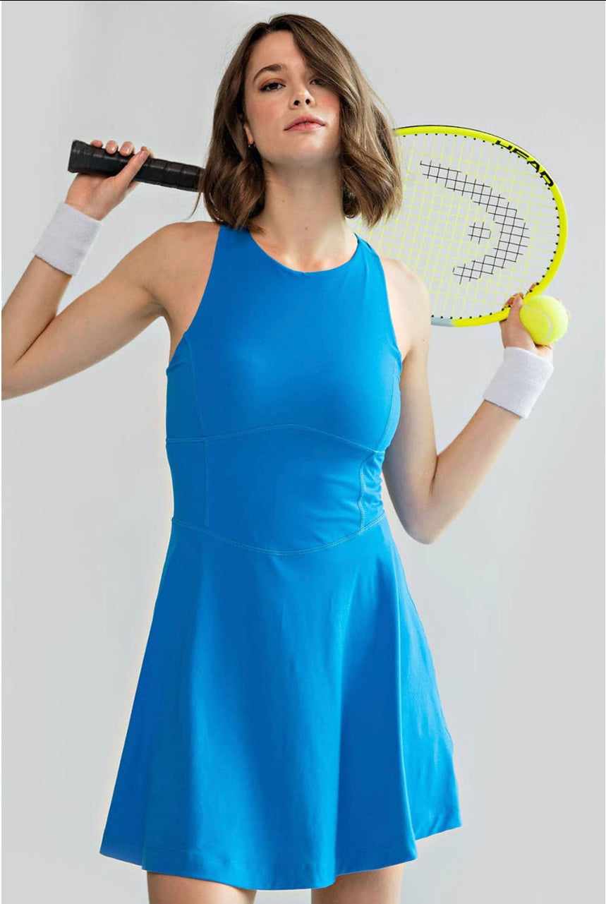 Tennis Romper Dress | Sonic Blue