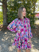 Load image into Gallery viewer, Orchid Floral Long Sleeve Swing Dress | Pink Multi
