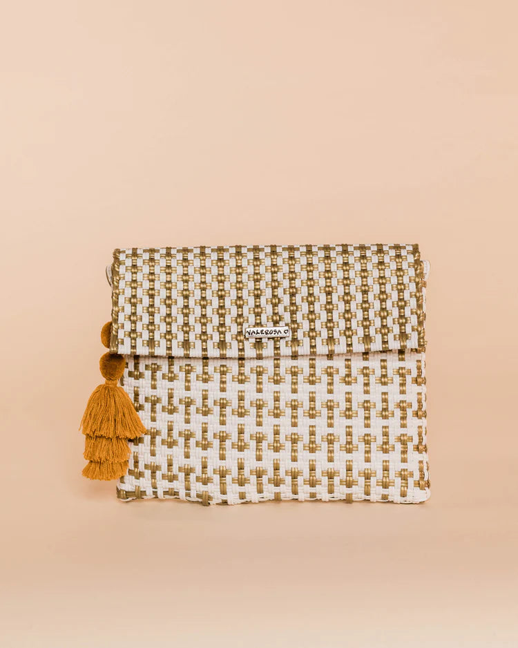 Valerosa Clutch | Gold and White