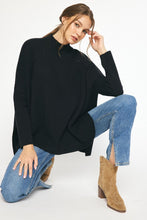 Load image into Gallery viewer, Mock Neck Long Sleeve Knit Top | Blac
