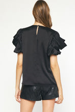 Load image into Gallery viewer, Satin Puff Sleeve Blouse | Black
