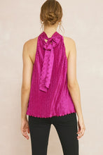 Load image into Gallery viewer, Mock Neck Texture Blouse | Fuchsia

