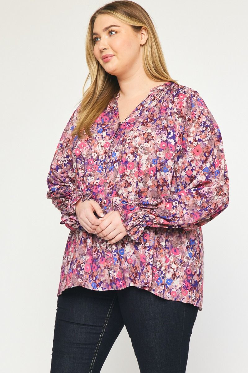 Ditsy Floral Blouse | Pink Multi