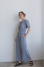Load image into Gallery viewer, Gingham Jumpsuit | Navy and White
