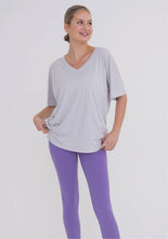 Load image into Gallery viewer, Athletic Perforated V-Neck Top | Grey
