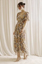 Load image into Gallery viewer, Lemon Floral Maxi Dress | Purple and Olive
