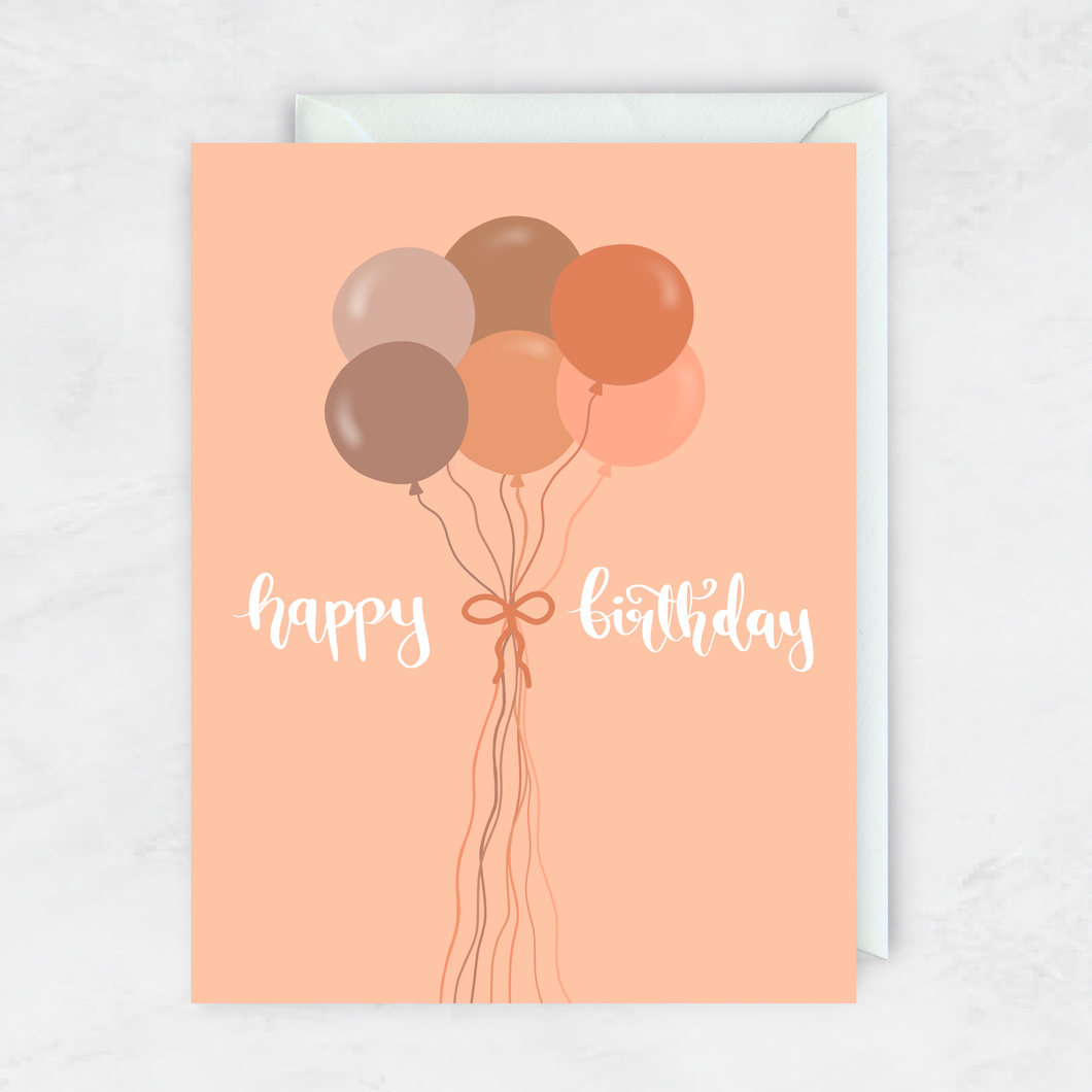 Happy Birthday (Tied Balloons): Neutrals