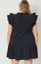 Load image into Gallery viewer, Dramatic Ruffle Sleeve Mini Dress | Black
