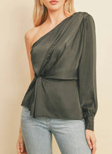 Load image into Gallery viewer, Silky One Shoulder Blouse | Black
