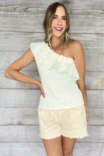 Load image into Gallery viewer, Ruffled One Shoulder Top | Ivory
